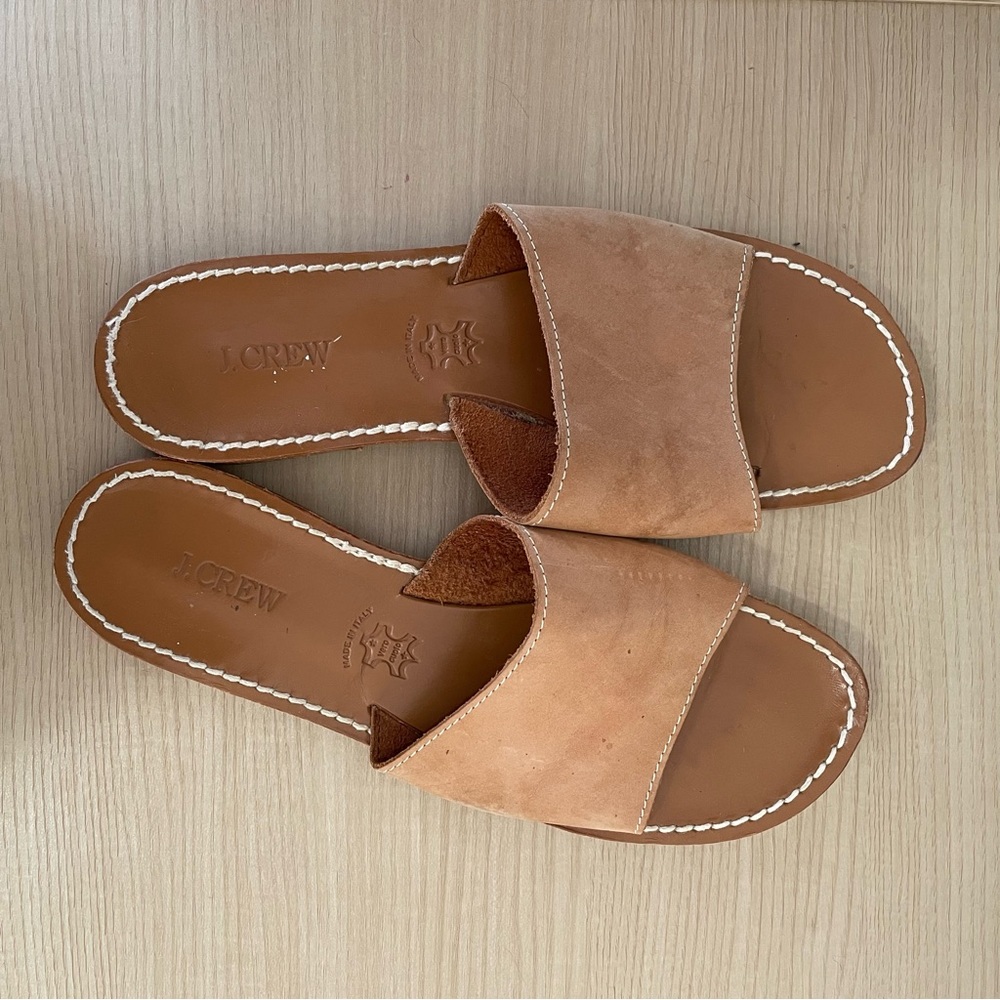 Beautiful J. Crew leather slip ons. Size 8.